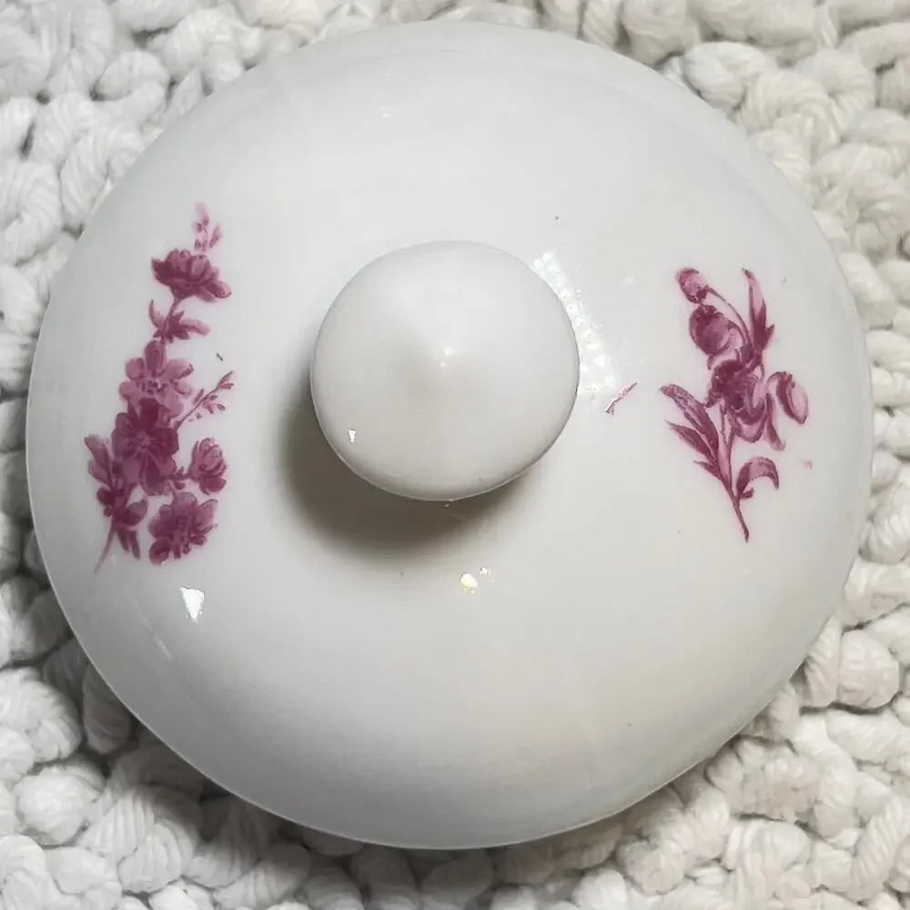 Apilco Lamalle NY City Made in France Porcelain Pots De Creme Jar w Lid Floral
